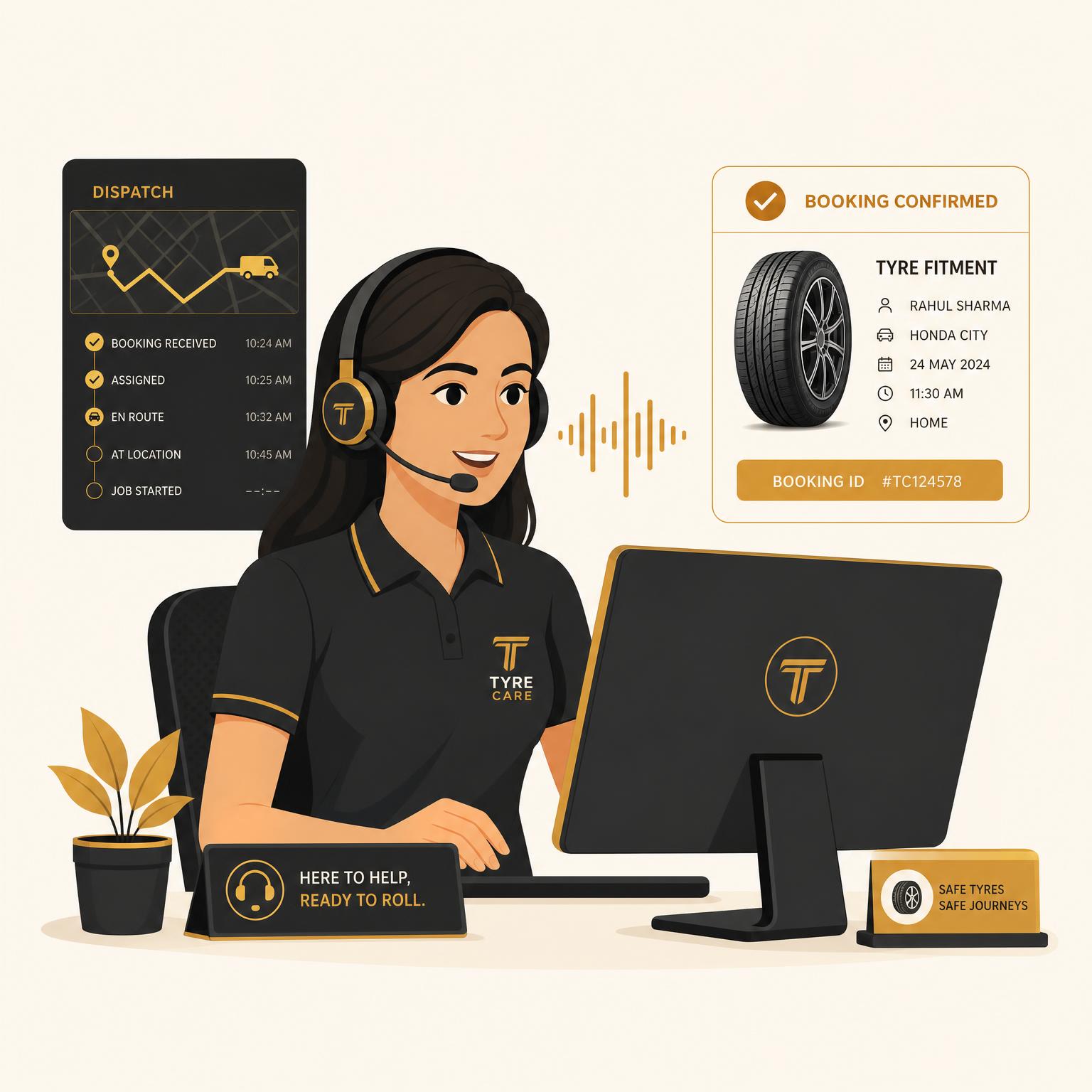 Call desk booking channel illustration