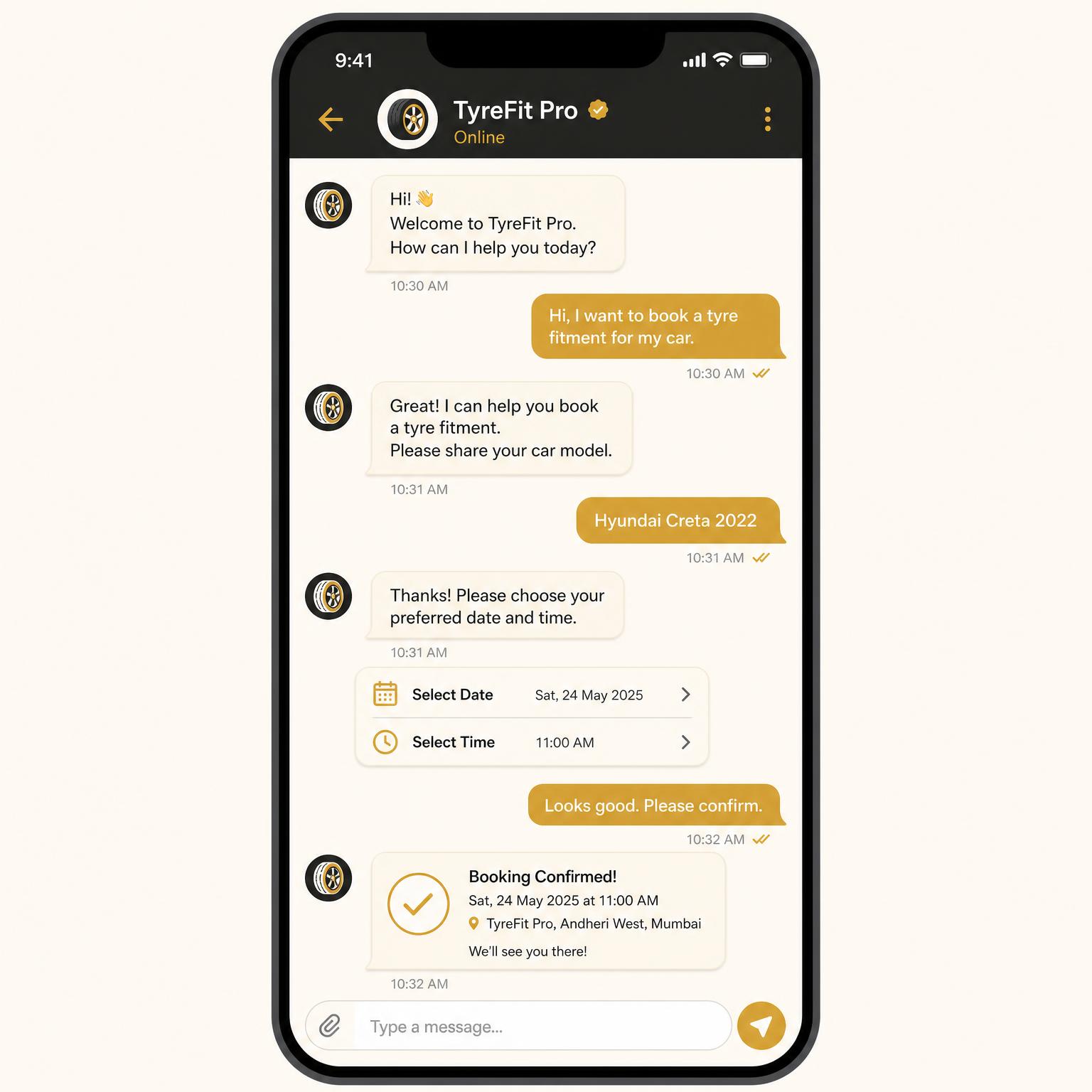 WhatsApp booking channel illustration